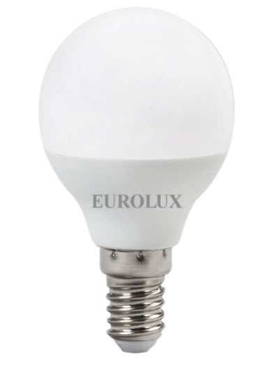Лампа светодиодная LL-E-G45-7W-230-2,7K-E14 (шар, 7Вт, тепл., Е14) Eurolux